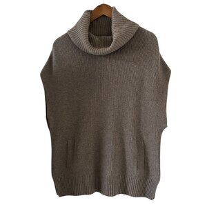 KINROSS Cashmere Turtleneck Popover Sweater In Taupe Brown Size M